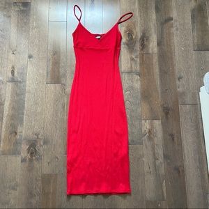 Reformation Midi Tank Red Dress